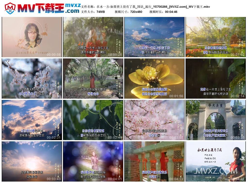 在水一方-如果世上没有了我_国语_流行_YE700266